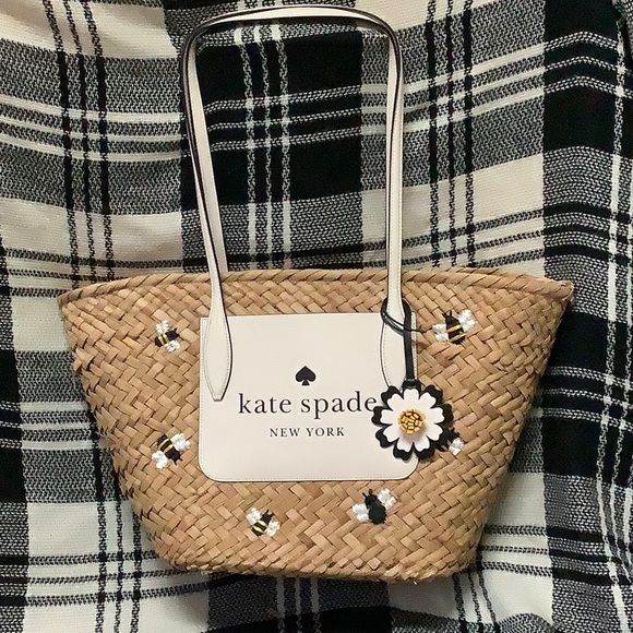 kate spade Bags Kate Spade Honey Bee Straw Tote Bag Poshmark